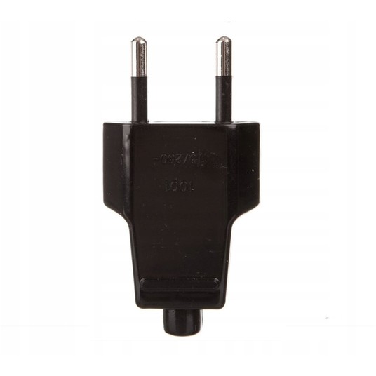 Wtyczka płaska 10A b/u 250V czarna WT-1001 (ZN-11 -zdjęcie numer 1