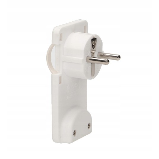 Wtyczka płaska kątowa 2P 16A 250V biała OR-AE-1311 -zdjęcie numer 2