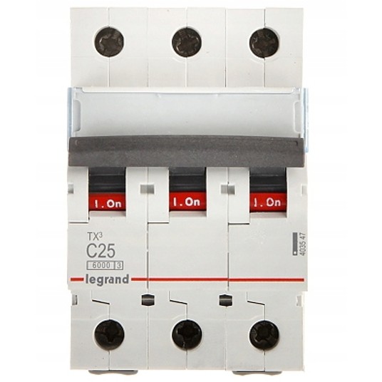 Wyłącznik nadprądowy 3P C 25A 6kA AC S303 TX3 4035 -zdjęcie numer 5
