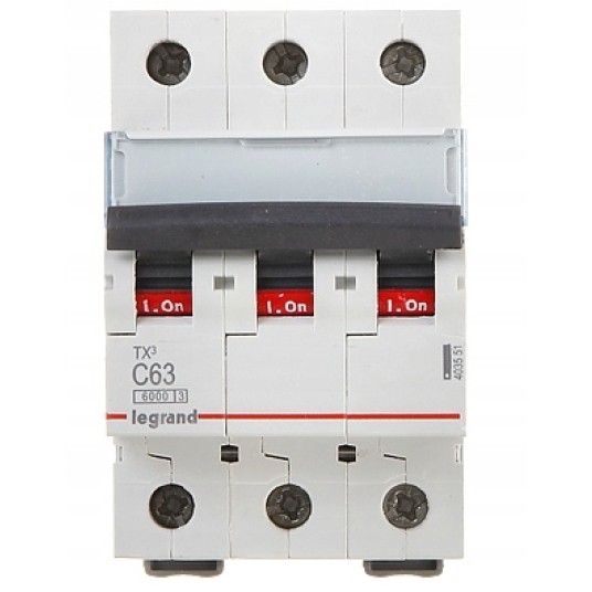 Wyłącznik nadprądowy 3P C 63A 6kA AC S303 TX3 4035 -zdjęcie numer 6