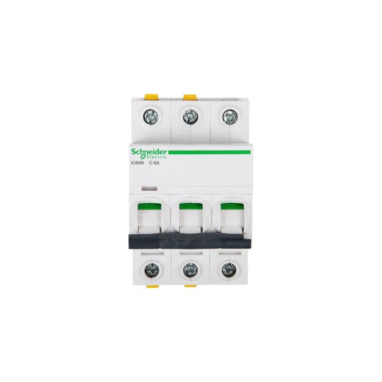 Wyłącznik nadprądowy 3P C 6A 6kA AC iC60N-C6-3 A9F -zdjęcie numer 1