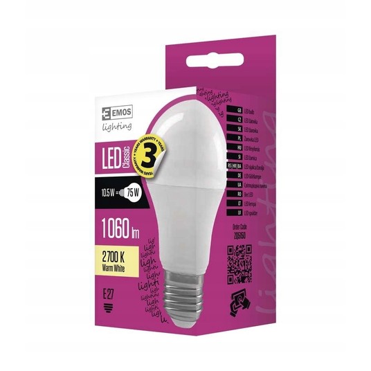 Żarówka LED 10,5W E27 A60 1060lm 2700K -zdjęcie numer 3