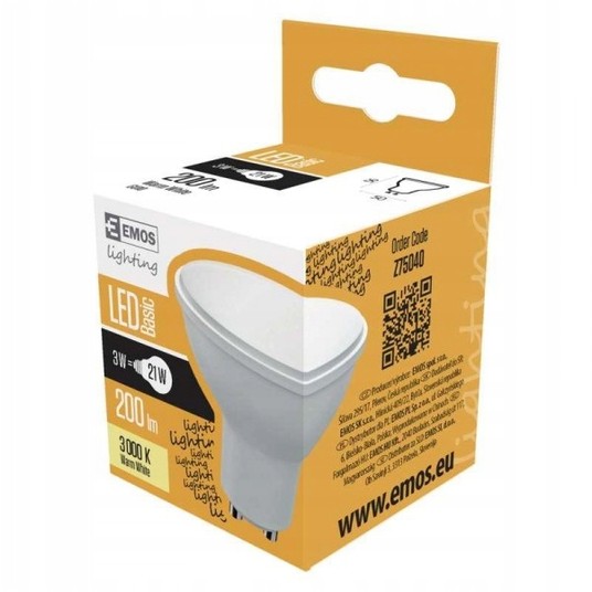 Żarówka LED 3W GU10 230V 200lm 3000K BA -zdjęcie numer 3