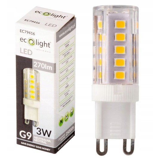 Żarówka LED G9 3W 4000K 270lm -zdjęcie numer 1