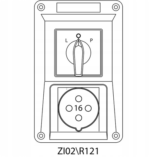 Zestaw instalacyjny z gniazdem 16A 4P (L-0-P) czer -zdjęcie numer 6
