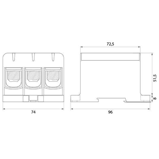 Złączka przelotowa WLZ35/3x150/n, kolor: niebieski -zdjęcie numer 2