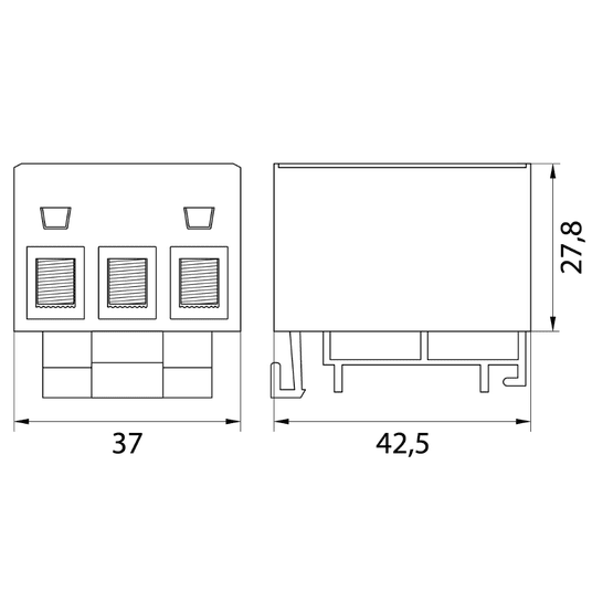 Złączka przelotowa WLZ35/3x16/z, żółto-zielona -zdjęcie numer 2
