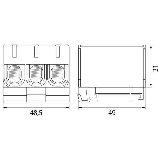 Złączka przelotowa WLZ35/3x50/s, szara -zdjęcie numer 2