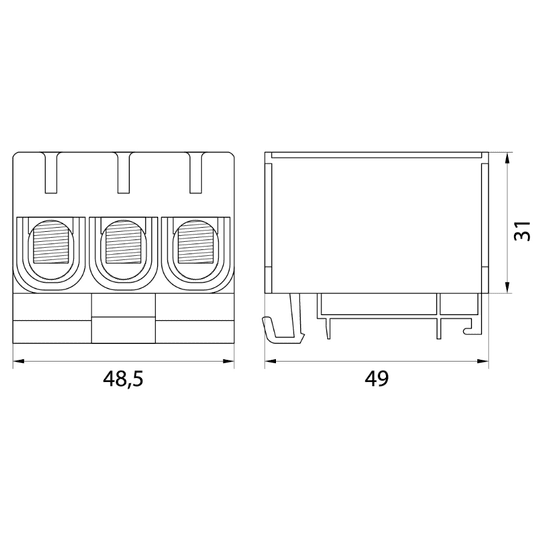 Złączka przelotowa WLZ35/3x50/z, żółto-zielona -zdjęcie numer 2