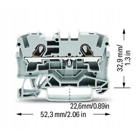 Złączka szynowa 2-przewodowa 4mm2 szara /50szt./ -zdjęcie numer 3