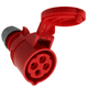 Gniazdo przenośne 32A 4P 400V czerwone IP44 SHARK -zdjęcie numer 2