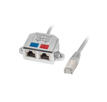 Adapter - rozdzielacz LAN RJ45 - 2xRJ45 FTP /2 urz