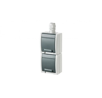 AQUANT Gniazdo podwójne 2x2P+Z schuko pionowe z pr