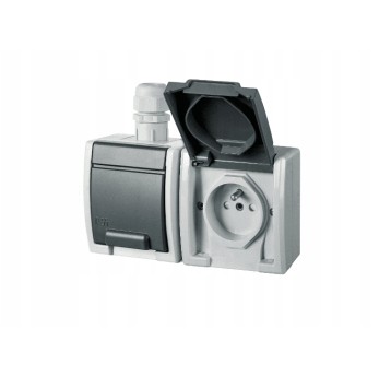 AQUANT Gniazdo podwójne z/u 2x2P+Z IP65 1242-65
