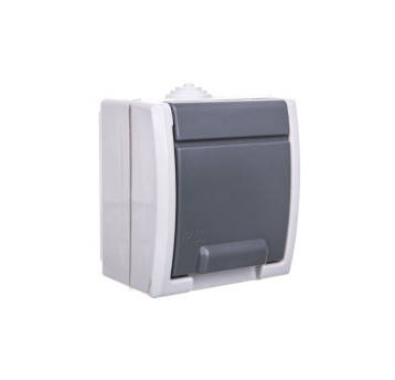 Aquant Gniazdo pojedyncze SCHUKO n/t IP55 szare 12