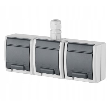AQUANT Gniazdo potrójne z/u 3x2P+Z IP65 1243-65