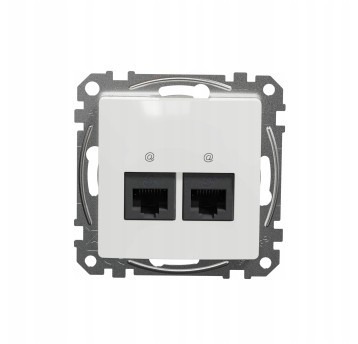 Gniazdo komputerowe podwójne RJ45 kat. 5e UTP, bia