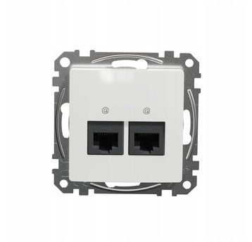 Gniazdo komputerowe podwójne RJ45 kat. 6 UTP białe