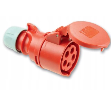 Gniazdo przenośne 16A 5P 400V czerwone IP44 SHARK