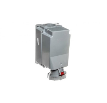 Gniazdo stałe 125A 5P 400V czerwone IP67 z dławiki