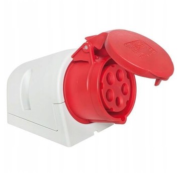 Gniazdo stałe 32A 5P 400V czerwone IP44 125-6