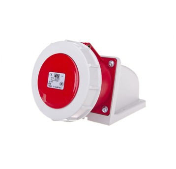 Gniazdo stałe 32A 5P 400V czerwone IP67 1252-6p