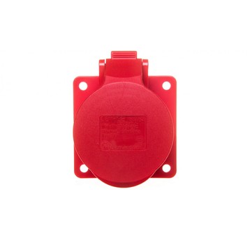 Gniazdo tablicowe 16A 5P 400V /75x75/ czerwone IP4