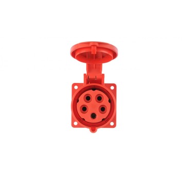 Gniazdo tablicowe 32A 5P 400V /75x75/ czerwone IP4