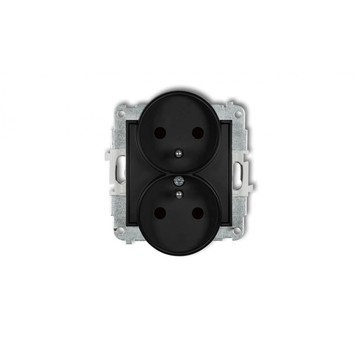 ICON Mechanizm gniazda podwójnego do ramki z uziem
