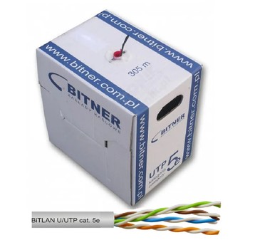 Kabel teleinformatyczny U/UTP 4x2x24 5e /305m./