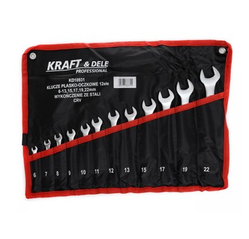Klucze płasko-oczkowe 12 elementów 6-22mm KD10931