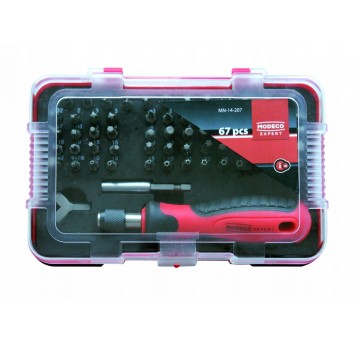 Komplet 67 cz. wkrętak, groty PCV BOX MN-14-207