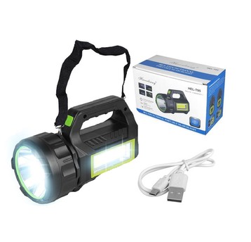 Latarka ręczna typu szperacz 1-LED + COB 30W