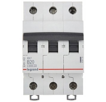 Legrand RX3 wyłącznik nadprądowy 3P B 20A 6kA AC S