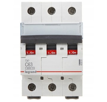 Legrand TX3 wyłącznik nadprądowy 3P C 63A 6kA AC S