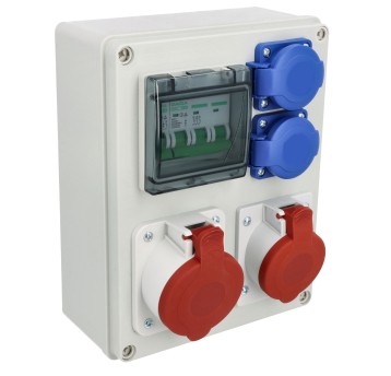 Rozdzielnica budowlana szara 4S 1x32/5 1x16/5 zabe