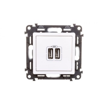 VALENA LIFE Ładowarka z gniazdem 2xUSB biały 75311