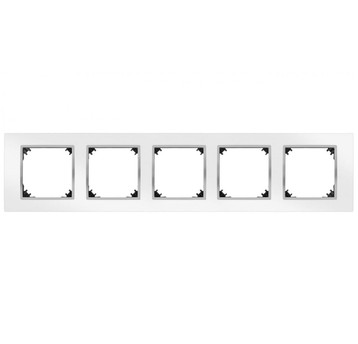VESTRA ramka pięciokrotna IP20 biały/chrom 3875-26