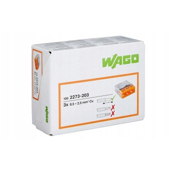 WAGO szybkozłączka 3x 0,5-2,5mm2 2273-203 /100szt.