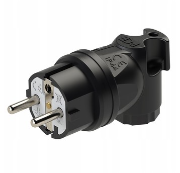 Wtyczka gumowa kątowa 10/16A 2P+Z 230V UNI-SCHUKO