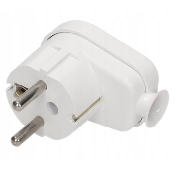 Wtyczka kątowa 16A 2P+Z Uni-Schuko 250V biała WT-1
