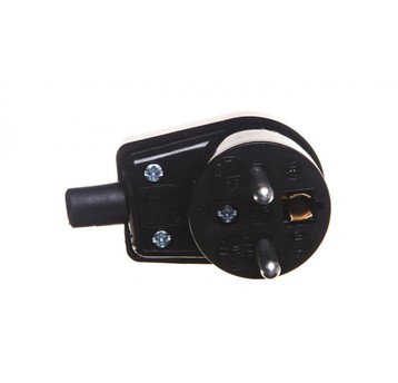 Wtyczka kątowa z uziemieniem 16A 250V czarna WB-6