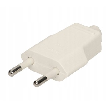 Wtyczka płaska 10A b/u 250V biała WT-1001 (ZN-11 2
