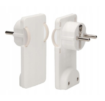 Wtyczka płaska kątowa 2P 16A 250V biała OR-AE-1311