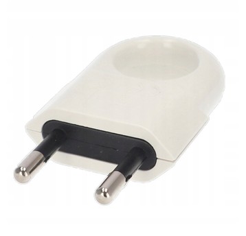 Wtyczka płaska z uchwytem b/u Euro 10A/250V biała
