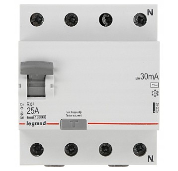 Wyłącznik różnicowoprądowy 4P 25A 0,03A typ AC RX3