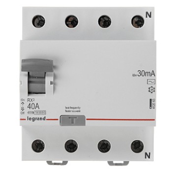 Wyłącznik różnicowoprądowy 4P 40A 0,03A typ AC RX3