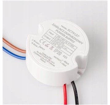 ZASILACZ LED 12V DC 20W 1,67A DO PUSZKI FI60 mm