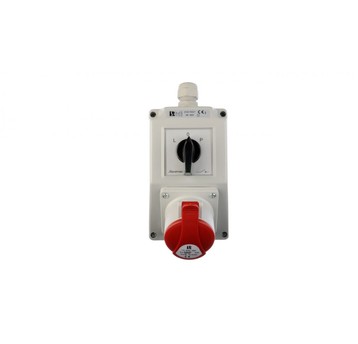 Zestaw instalacyjny z gniazdem 16A 5P (L-0-P) czer