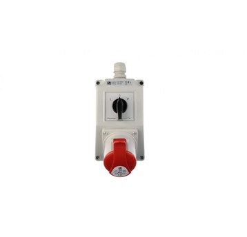 Zestaw instalacyjny z gniazdem 32A 4P (L-0-P) czer
